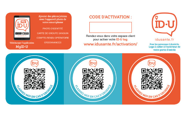 QR code donnant accès aux données médicales - ID-U tag