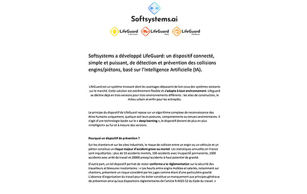 LifeGuard Construction : Dispositif anti-collision engin/piéton