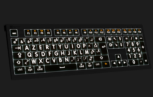 Clavier rétroéclairé gros caractères pour Mac spécial malvoyant