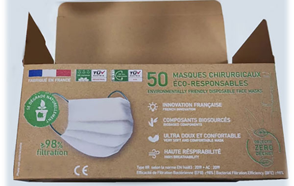 Masque chirurgical Type IIR Biodégradable et compostable