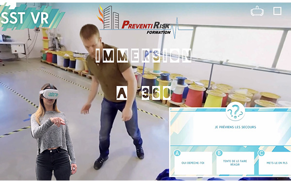 Situation d'accidents en réalité virtuelle pour la formation SST