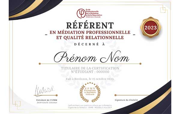 Référent Qualité Relationnelle et Médiation Professionnelle - RMPQR